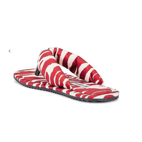 The Attico Women's Red Zebra Printed Indie Flat Thong Sandals Shoes-Sz 41/10US - Picture 1 of 2